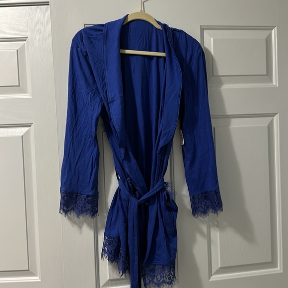 Free People Intimately Sweetest Thing Robe - Bright Indigo - Picture 2 of 4